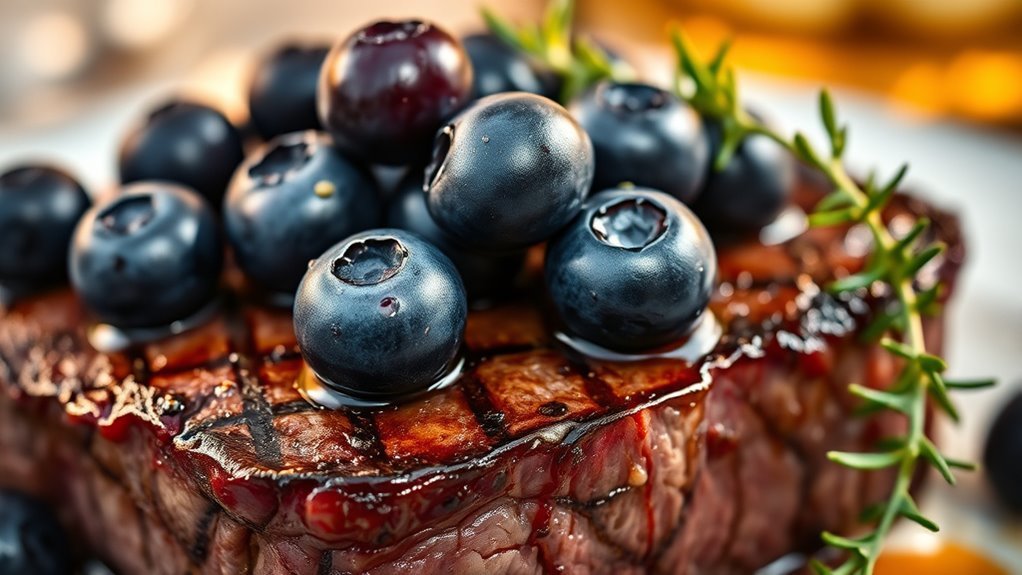 blueberries enhance beef flavor
