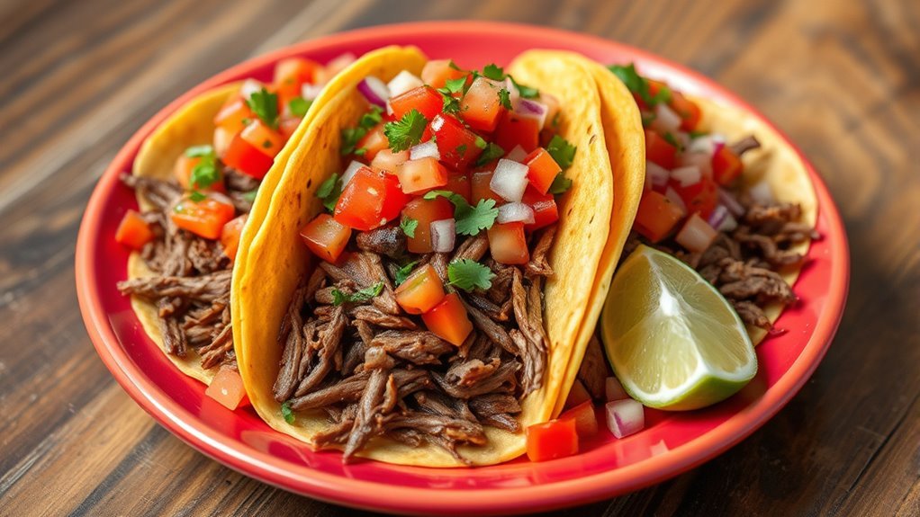 brisket tacos with salsa
