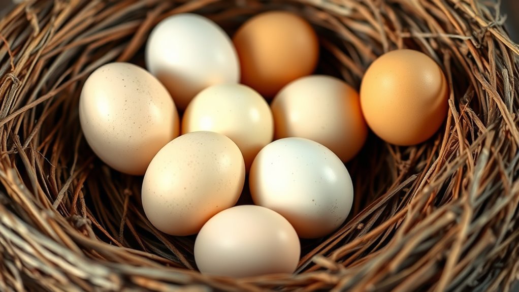 brown medium large eggs