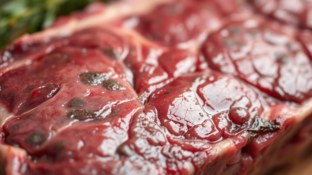 check beef color and texture