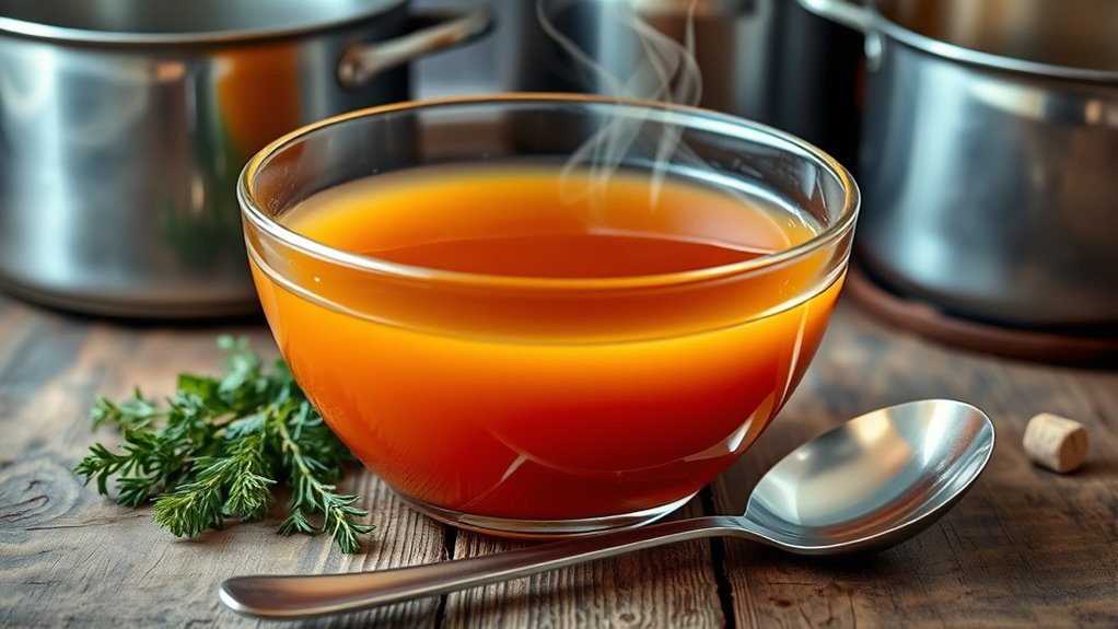 combine chicken and beef broths