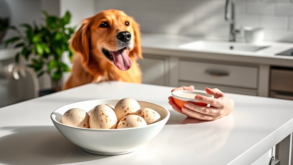 feed raw eggs carefully