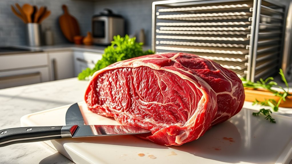 freeze meat for easier slicing