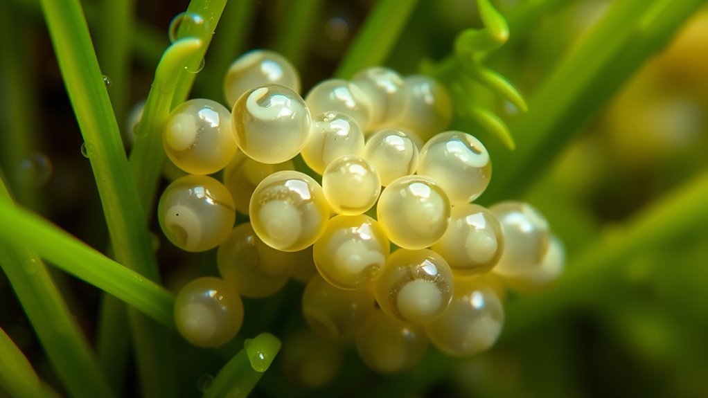 gelatinous translucent egg clusters