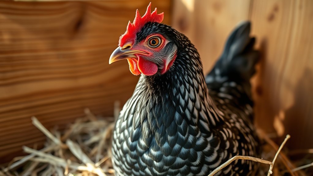 hen shows laying signs