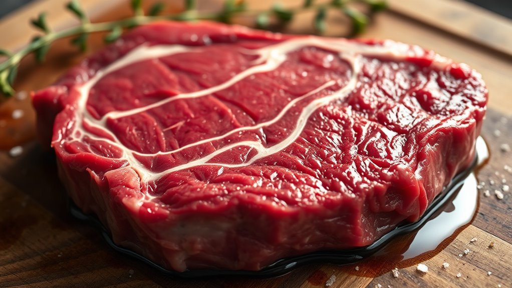 juicy well marbled beef