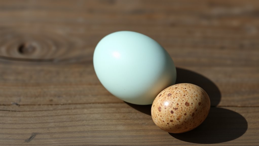 larger heavier more yolk