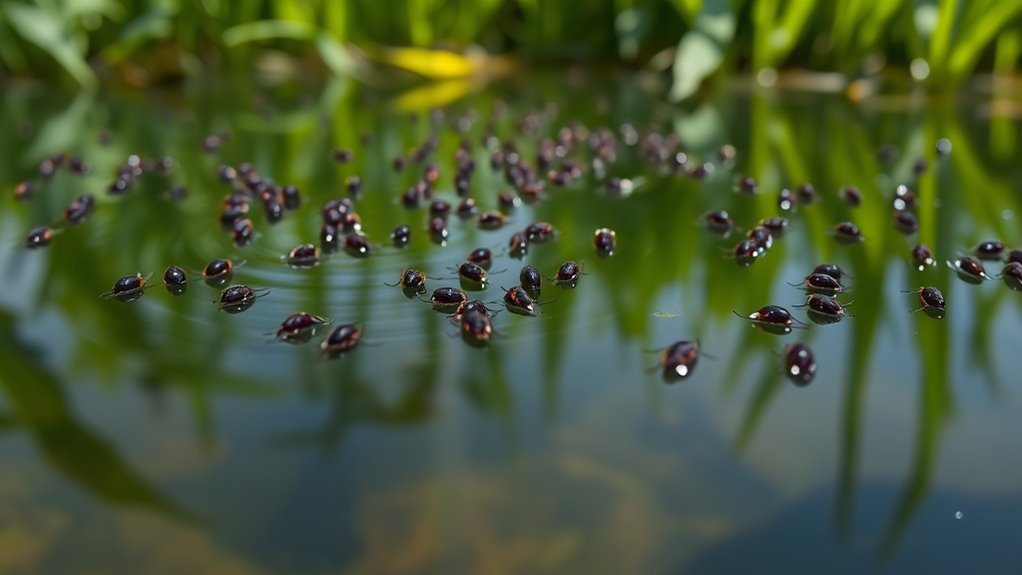 mosquito eggs in stagnant water