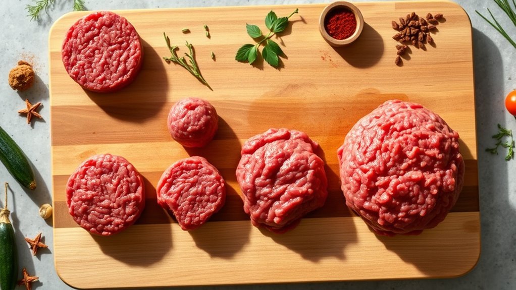 portion sizes for various meals