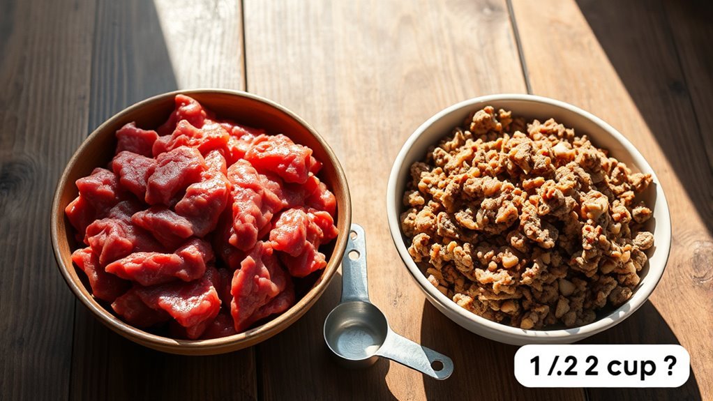 protein content varies with cooking