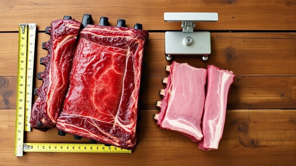 size weight beef pork