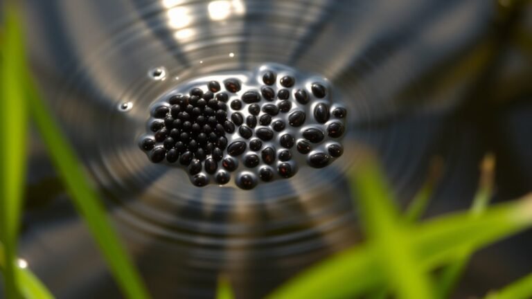 small dark floating clusters