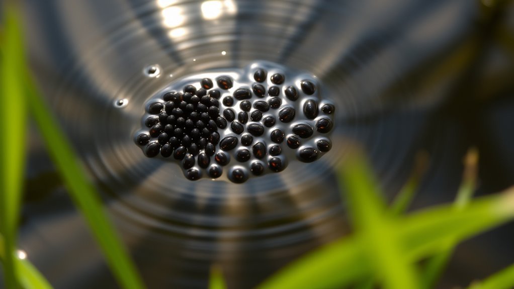 small dark floating clusters
