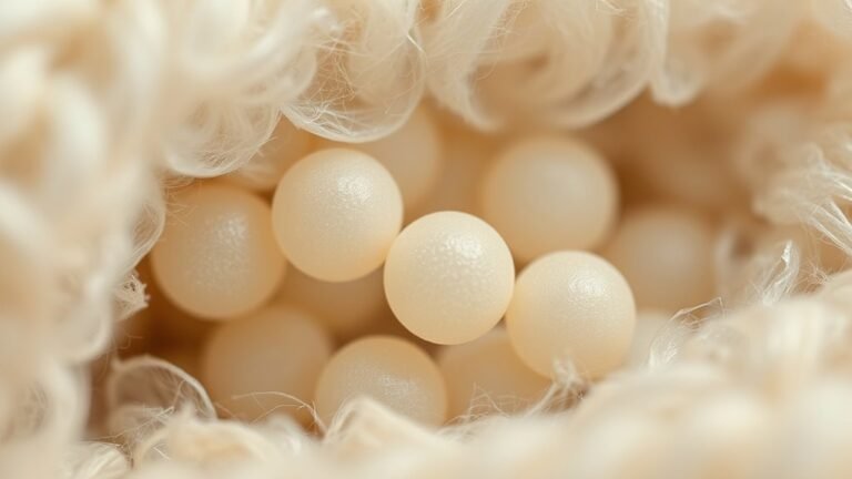 tiny oval pale eggs