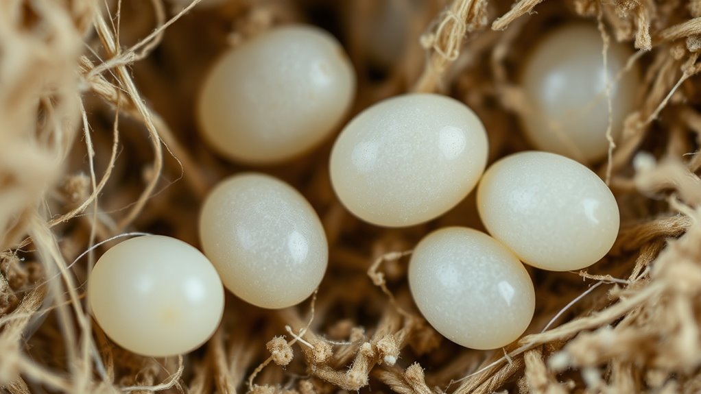 tiny oval smooth eggs