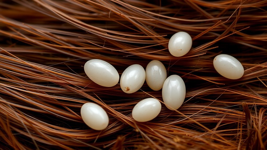 tiny oval white eggs
