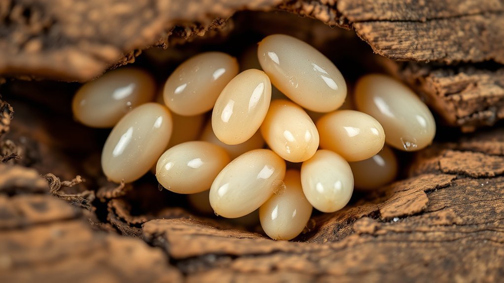 tiny translucent delicate eggs
