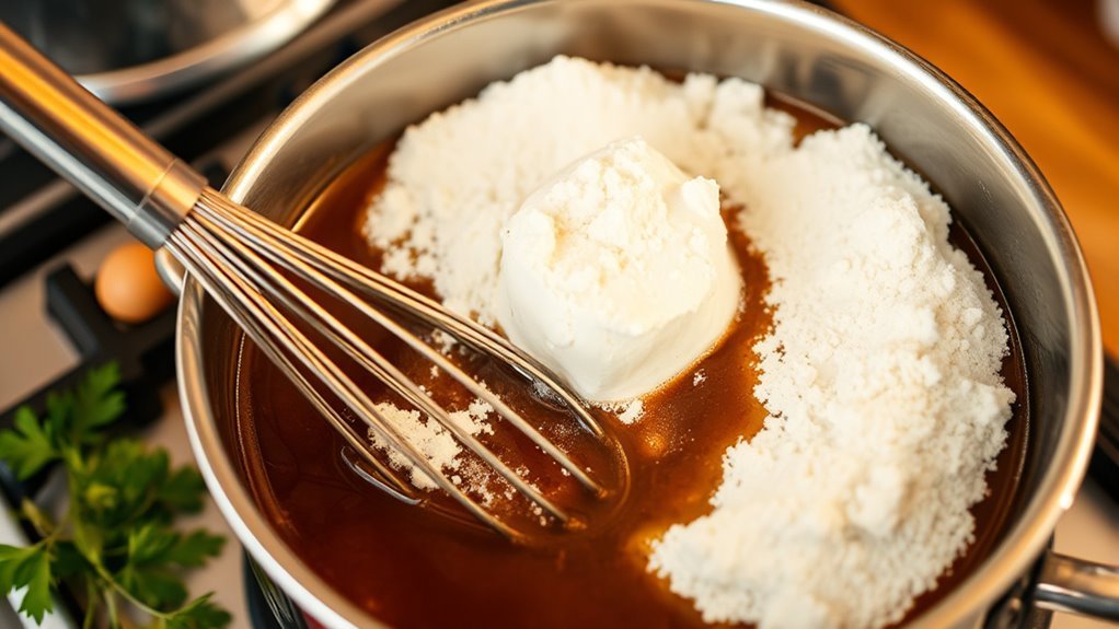 whisk flour gradually in