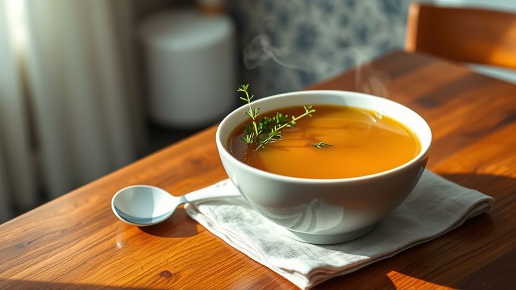 clear strained fat free broth