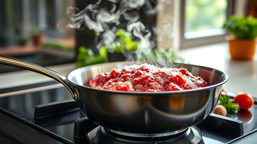 cook frozen ground beef safely