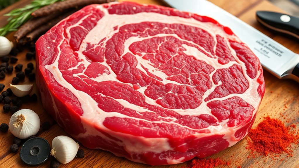lean firm evenly sliced