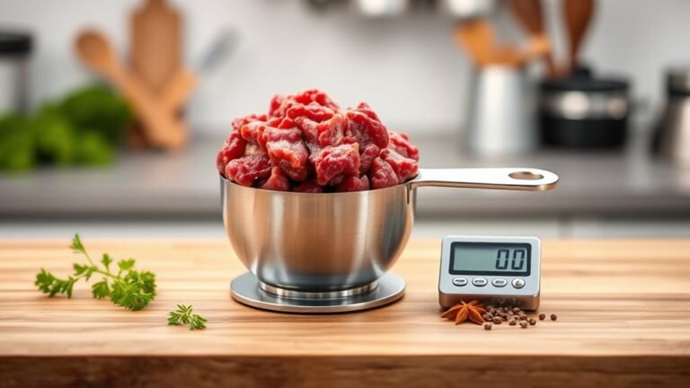 measuring ground beef ounces