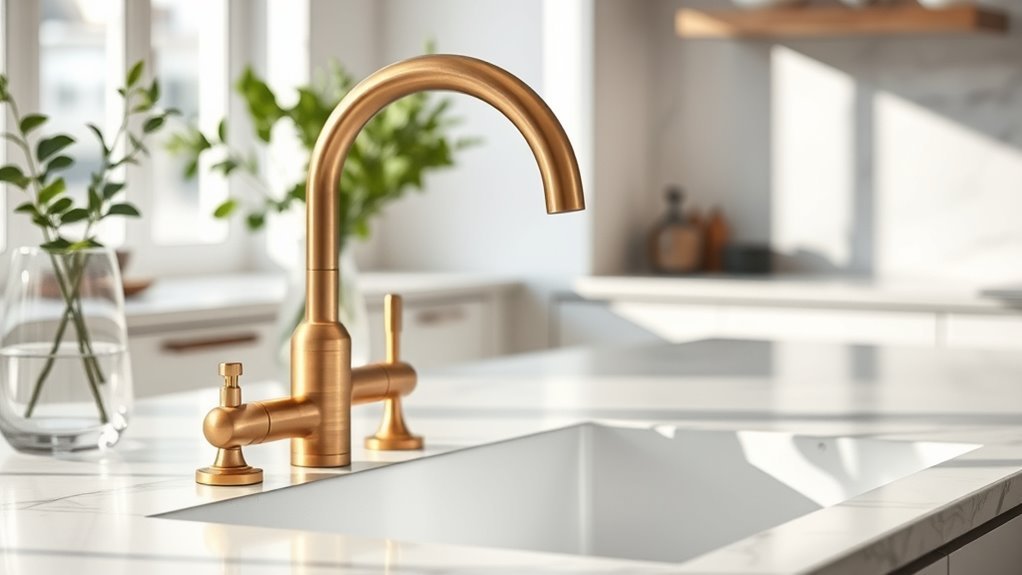 brushed brass kitchen faucets