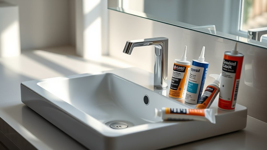 top sink faucet caulks