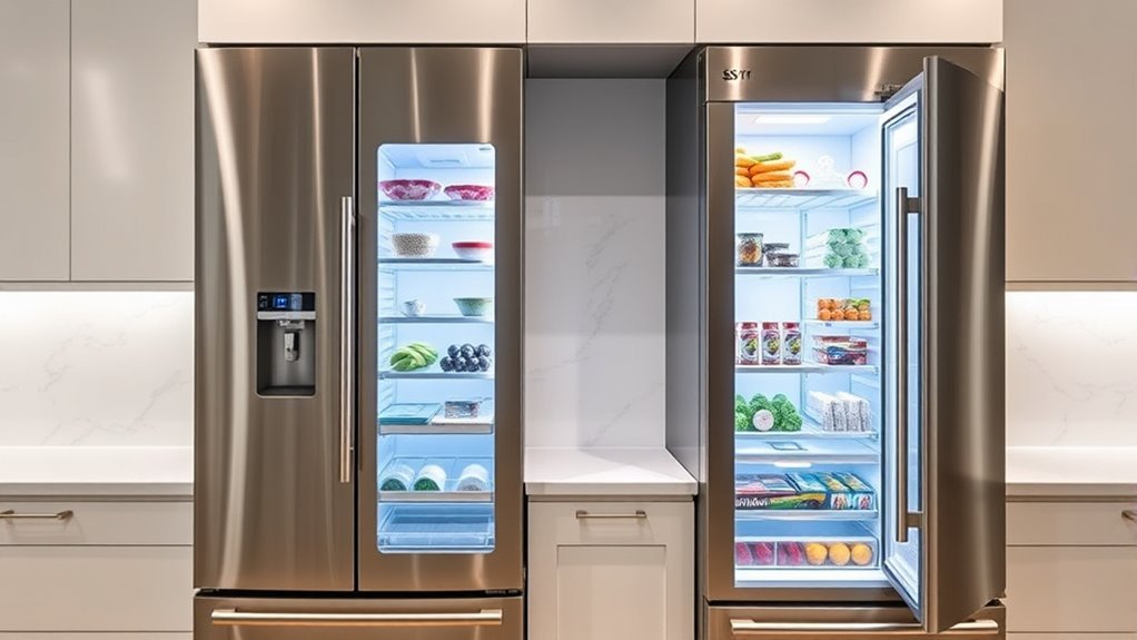 top column refrigerator sets