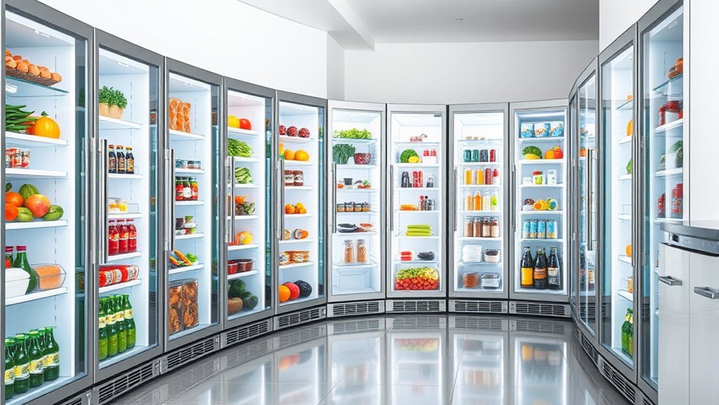 top glass door refrigerators